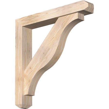 Ekena Millwork Funston Craftsman Smooth Bracket w/ Offset Brace, Douglas Fir, 5 1/2"W x 34"D x 34"H BKT0604X34X34FST04SDF